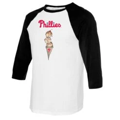Women's Philadelphia Phillies Tiny Turnip White/Black Triple Scoop 3/4-Sleeve Raglan T-Shirt -Baseball Peripherals Store 4 sleeve raglan t shirt pi4751000 altimages ff 4751055 5134c9238baaa63b2dcaalt2 full