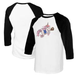 Women's Texas Rangers Tiny Turnip White/Black Unicorn 3/4-Sleeve Raglan T-Shirt