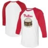 Women's Philadelphia Phillies Tiny Turnip White/Red Burger 3/4-Sleeve Raglan T-Shirt -Baseball Peripherals Store 4 sleeve raglan t shirt ss5 p 5301639pv 1u iigoh8yxouejfb2saqdvv vfemyn1itcdqjnbfyzq1