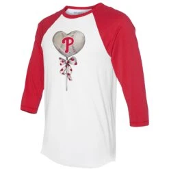 Women's Philadelphia Phillies Tiny Turnip White/Red Heart Lolly 3/4-Sleeve Raglan T-Shirt -Baseball Peripherals Store 4 sleeve raglan t shirt ss5 p 5301961pv 2u m47wom1unsuxcojojvn8v qqznzdr9edfwabjb4su8