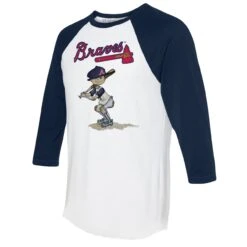Women's Atlanta Braves Tiny Turnip White/Navy Slugger 3/4-Sleeve Raglan T-Shirt -Baseball Peripherals Store 4 sleeve raglan t shirt ss5 p 5302759pv 2u auowm8gxmet2yhkblvilv li8fsirvxwcfr4exc9ls