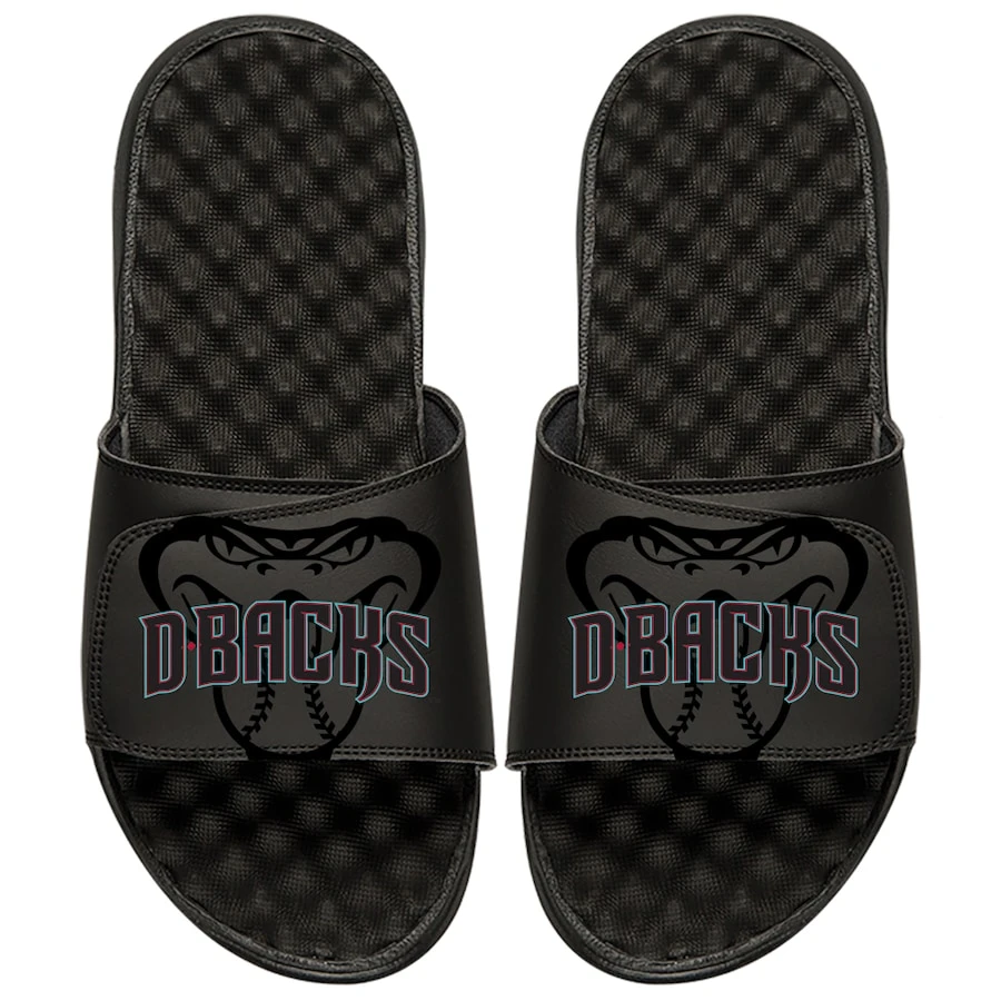 Arizona Diamondbacks ISlide MLB Tonal Pop Slide Sandals - Black 3 Arizona Diamondbacks ISlide MLB Tonal Pop Slide Sandals - Black