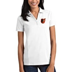 Baltimore Orioles Antigua Women's Tribute Polo - White