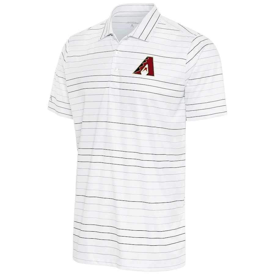 Men's Arizona Diamondbacks Antigua White/Black Ryder Polo 3 Men's Arizona Diamondbacks Antigua White/Black Ryder Polo