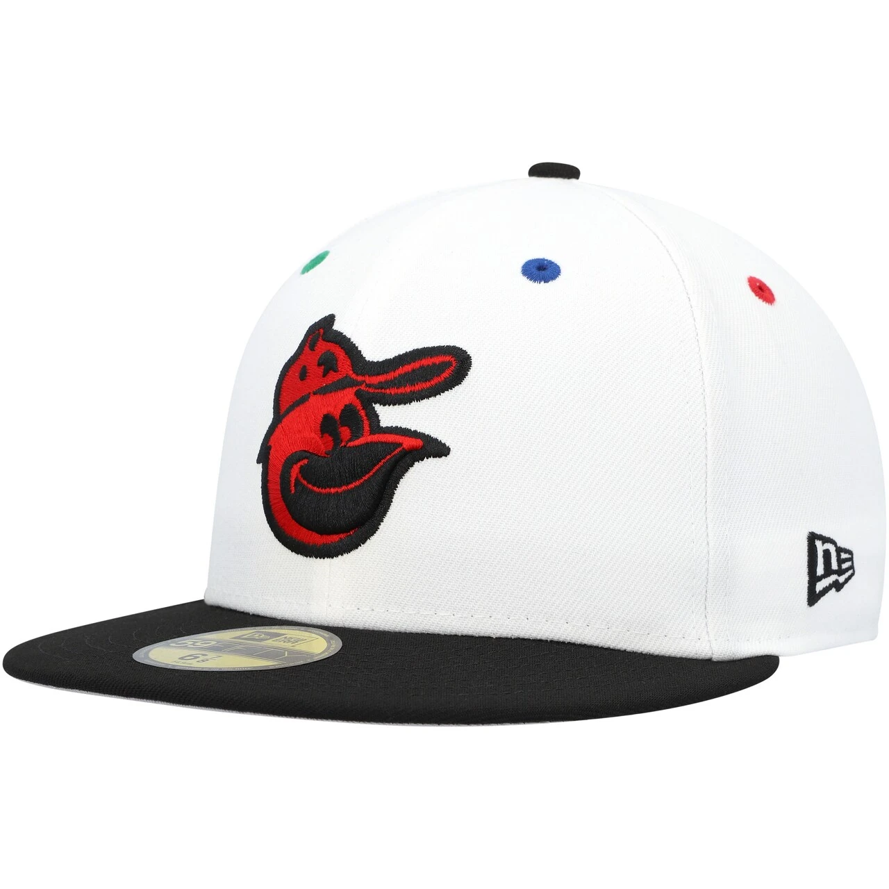 Men's Baltimore Orioles New Era White/Black Primary Eye 59FIFTY Fitted Hat 5 Men's Baltimore Orioles New Era White/Black Primary Eye 59FIFTY Fitted Hat - Image 3
