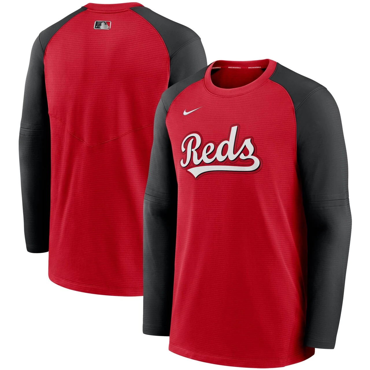 Men's Cincinnati Reds Nike Red/Black Authentic Collection Pregame Performance Raglan Pullover Sweatshirt 3 Men's Cincinnati Reds Nike Red/Black Authentic Collection Pregame Performance Raglan Pullover Sweatshirt