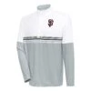 Men's San Francisco Giants Antigua White/Black Bender Quarter-Zip Pullover Top -Baseball Peripherals Store black san francisco giants bender quarter zip pullover top pi5211000 ff 5211303 1b60a2ae2fe285034876 full