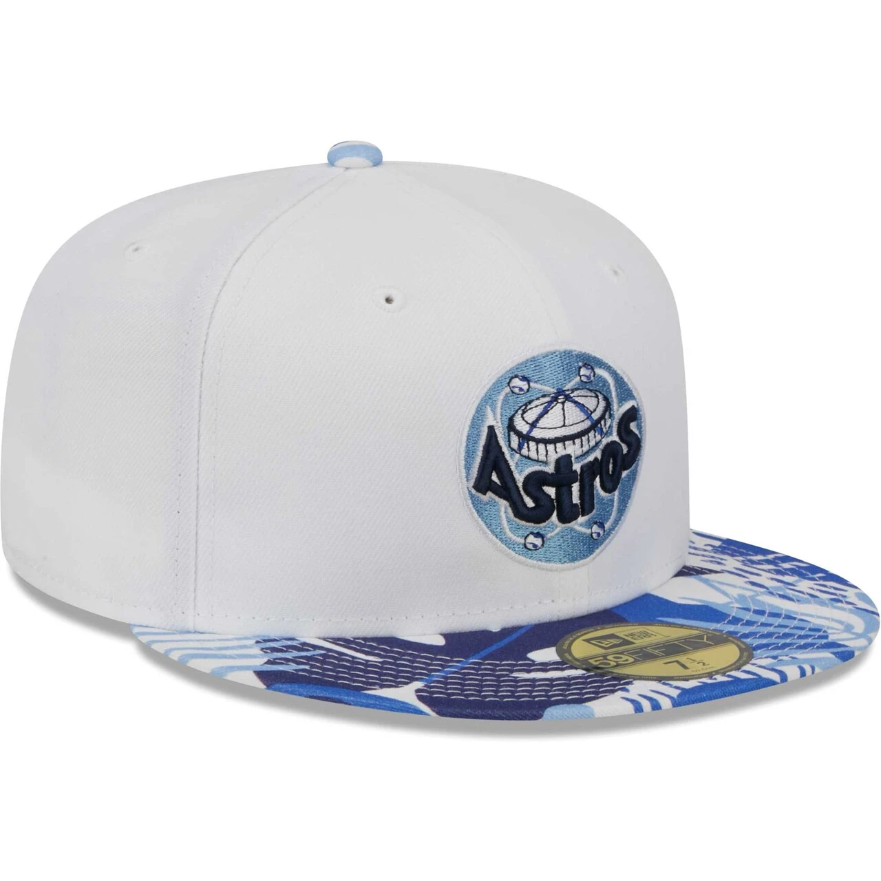 Men's Houston Astros New Era White/Blue Flamingo 59FIFTY Fitted Hat 5 Men's Houston Astros New Era White/Blue Flamingo 59FIFTY Fitted Hat - Image 3