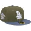 Men's Los Angeles Dodgers New Era Olive/Blue 59FIFTY Fitted Hat -Baseball Peripherals Store blue los angeles dodgers 59fifty fitted hat ss5 p 200013108pv 1u osemznhvzsqmal9hou5bv orpijfg5j9jx49m923ab
