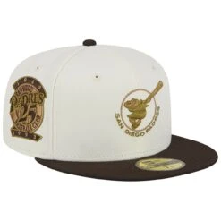 Men's San Diego Padres New Era White/Brown 25th Team Anniversary 59FIFTY Fitted Hat