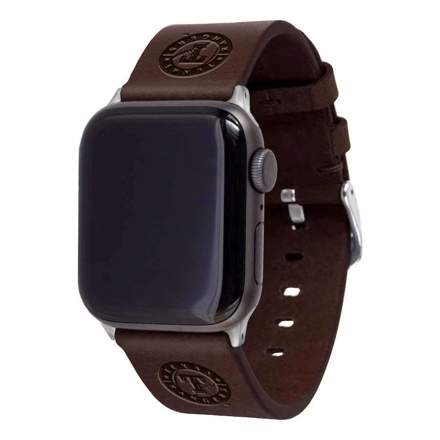 Texas Rangers Brown Leather Apple Watch Band 3 Texas Rangers Brown Leather Apple Watch Band