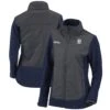 Women's Detroit Tigers Columbia Navy/Charcoal Basin Butte Fleece Full-Zip Jacket