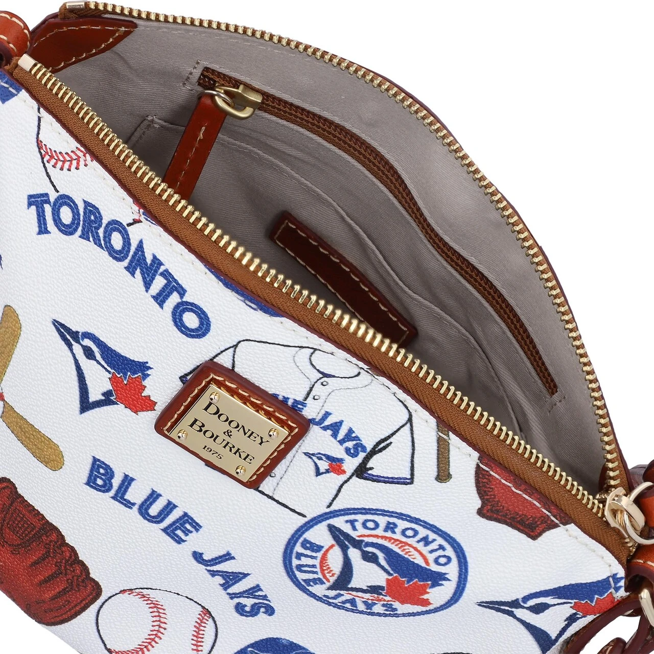 Toronto Blue Jays Dooney & Bourke Gameday Suki Crossbody With Medium Wristlet 5 Toronto Blue Jays Dooney & Bourke Gameday Suki Crossbody With Medium Wristlet - Image 3