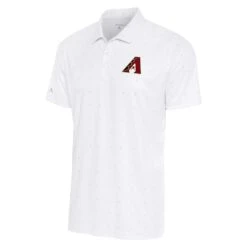 Men's Arizona Diamondbacks Antigua White/Gray 19th Hole Polo