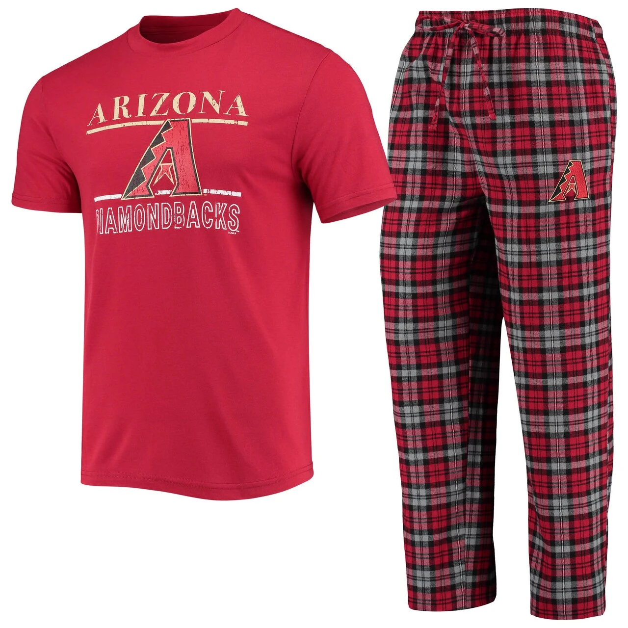 Men's Arizona Diamondbacks Concepts Sport Red/Gray Lodge T-Shirt & Pants Sleep Set 3 Men's Arizona Diamondbacks Concepts Sport Red/Gray Lodge T-Shirt & Pants Sleep Set