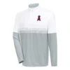Men's Los Angeles Angels Antigua White/Gray Bender Quarter-Zip Pullover Top -Baseball Peripherals Store gray los angeles angels bender quarter zip pullover top pi5211000 ff 5211270 efb8c49c0324a0f819a7 full