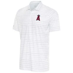 Men's Los Angeles Angels Antigua White/Gray Ryder Polo