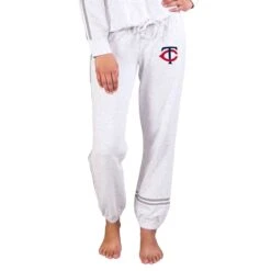 Women's Minnesota Twins Concepts Sport Cream/Gray Pendant French Terry Jogger Pants