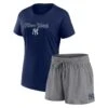 Women's New York Yankees Fanatics Branded Navy/Gray Script T-Shirt & Shorts Combo Set -Baseball Peripherals Store gray new york yankees script t shirt and shorts combo set ss5 p 5034764pv 1u aiolsrmun068lq6kyhaev ewu8siig7utb3cqwu38l