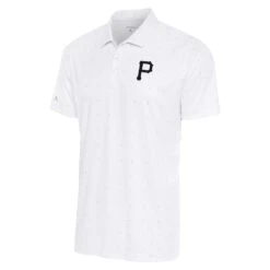Men's Pittsburgh Pirates Antigua White/Gray 19th Hole Polo