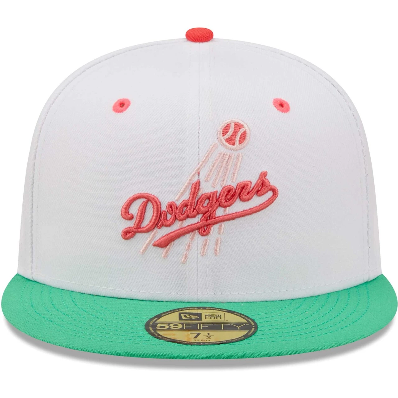 Men's Los Angeles Dodgers New Era White/Green 50th Anniversary In Los Angeles Watermelon Lolli 59FIFTY Fitted Hat 4 Men's Los Angeles Dodgers New Era White/Green 50th Anniversary In Los Angeles Watermelon Lolli 59FIFTY Fitted Hat - Image 2