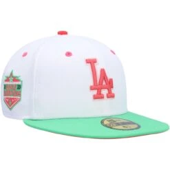 Men's Los Angeles Dodgers New Era White/Green Watermelon Lolli 59FIFTY Fitted Hat