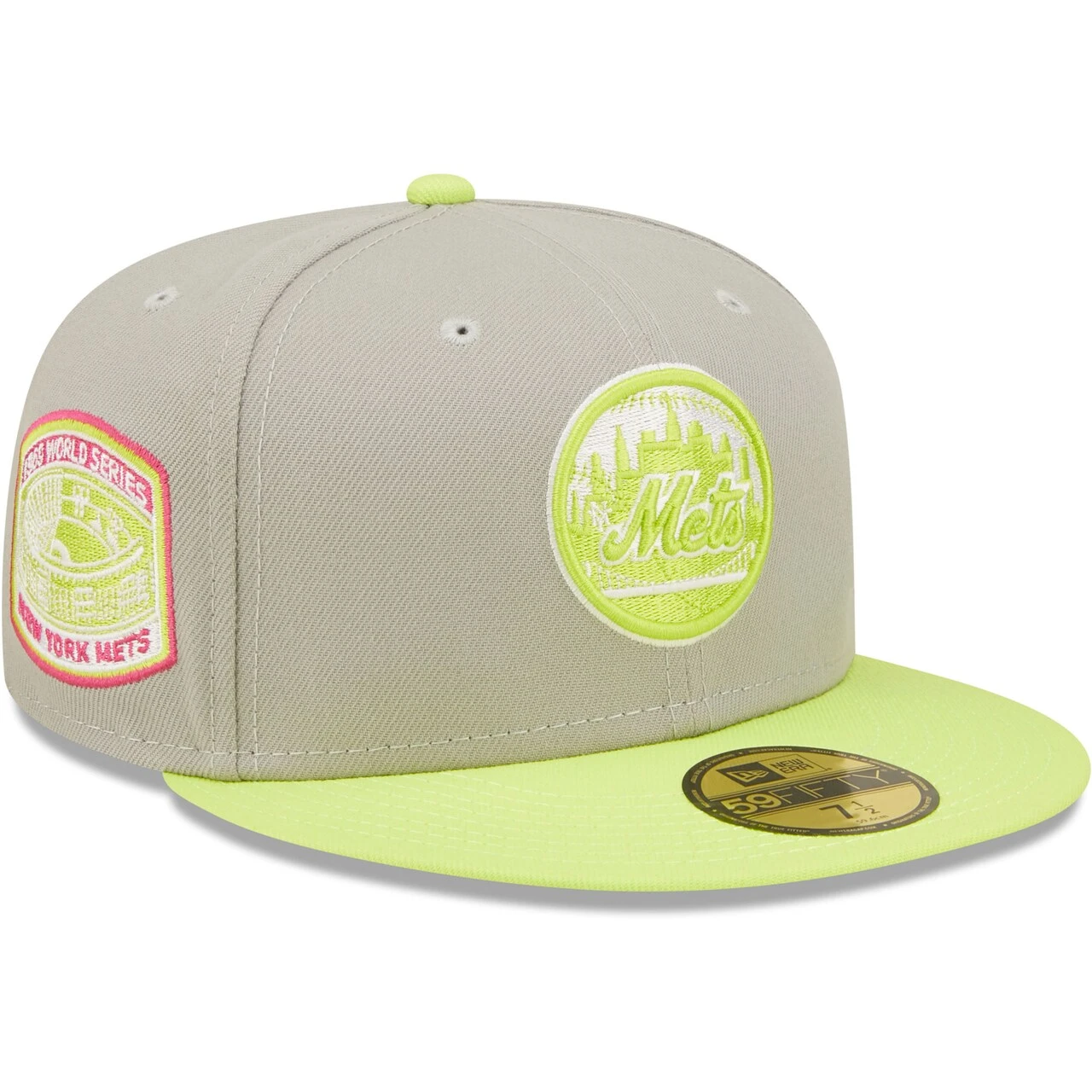 Men's New York Mets New Era Gray/Green 1969 World Series Cyber 59FIFTY Fitted Hat 3 Men's New York Mets New Era Gray/Green 1969 World Series Cyber 59FIFTY Fitted Hat