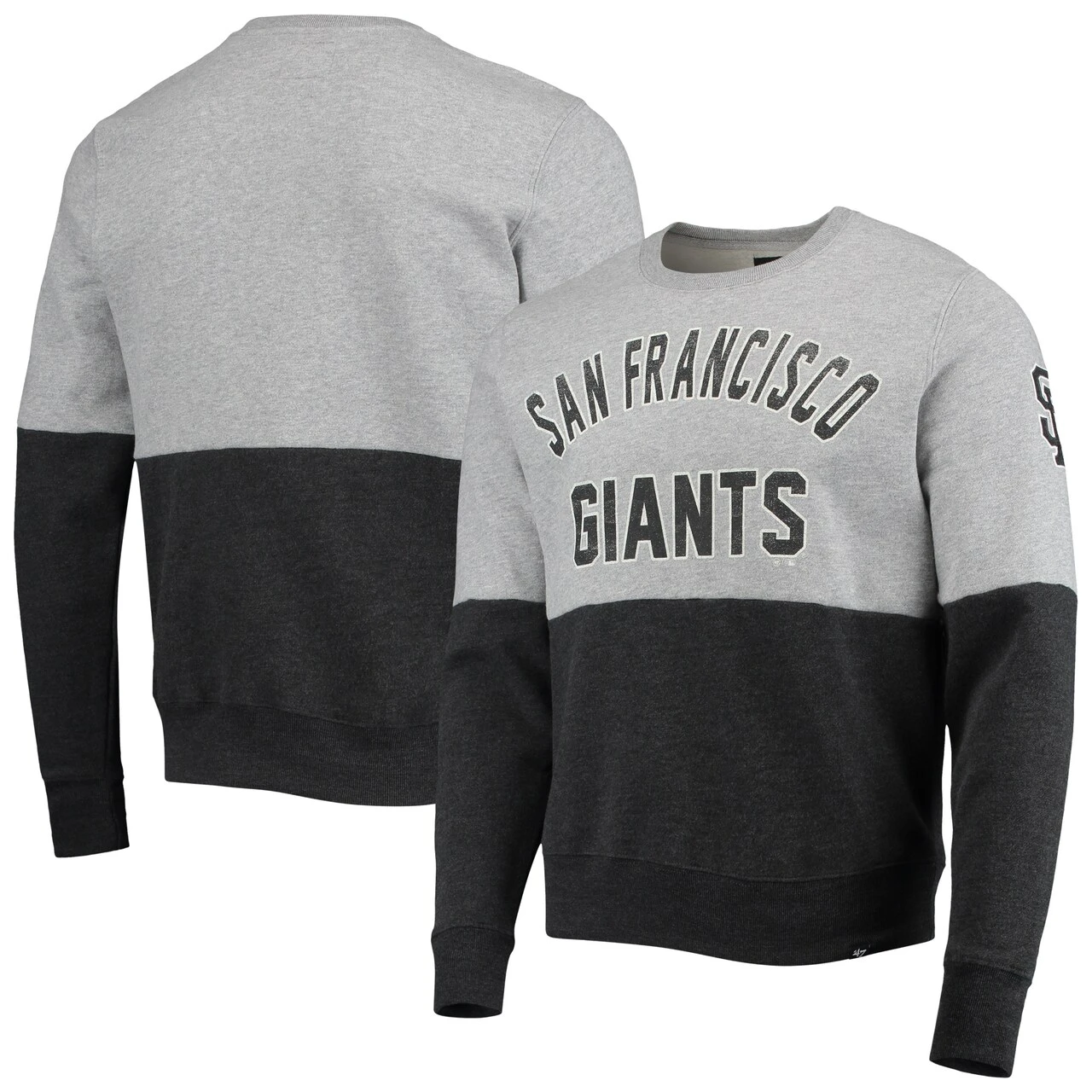 Men's San Francisco Giants '47 Heathered Gray/Heathered Black Two-Toned Team Pullover Sweatshirt 3 Men's San Francisco Giants '47 Heathered Gray/Heathered Black Two-Toned Team Pullover Sweatshirt