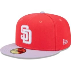 Men's San Diego Padres New Era Red/Lavender Spring Color Two-Tone 59FIFTY Fitted Hat