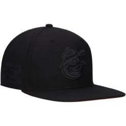 Men's Baltimore Orioles '47 Black On Black Sure Shot Captain Snapback Hat