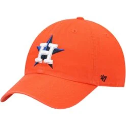 Men's Houston Astros '47 Orange Team Clean Up Adjustable Hat