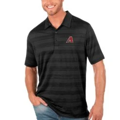 Men's Arizona Diamondbacks Antigua Black Compass Polo