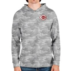 Men's Cincinnati Reds Antigua Camo Absolute Pullover Hoodie