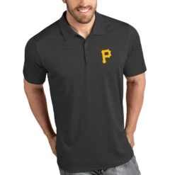 Men's Pittsburgh Pirates Antigua Gray Tribute Polo