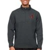 Men's Arizona Diamondbacks Antigua Heathered Charcoal Course Quarter-Zip Pullover Top