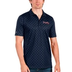 Men's Atlanta Braves Antigua Navy Spark Polo