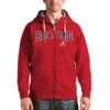 Atlanta Braves Antigua Red Team Logo Victory Full-Zip Hoodie