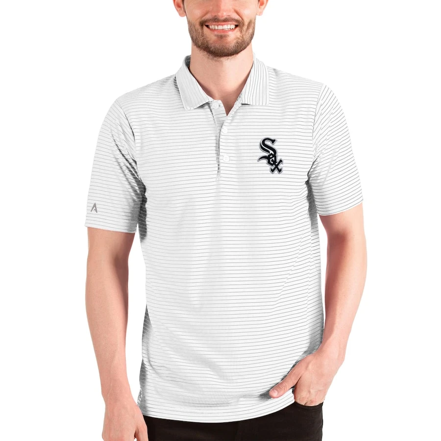 Men's Chicago White Sox Antigua White Esteem Polo 3 Men's Chicago White Sox Antigua White Esteem Polo