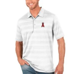 Men's Los Angeles Angels Antigua White Compass Polo
