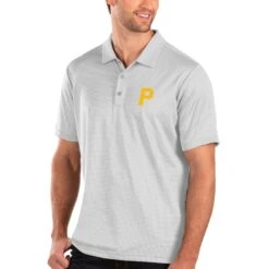 Men's Pittsburgh Pirates Antigua White Balance Polo