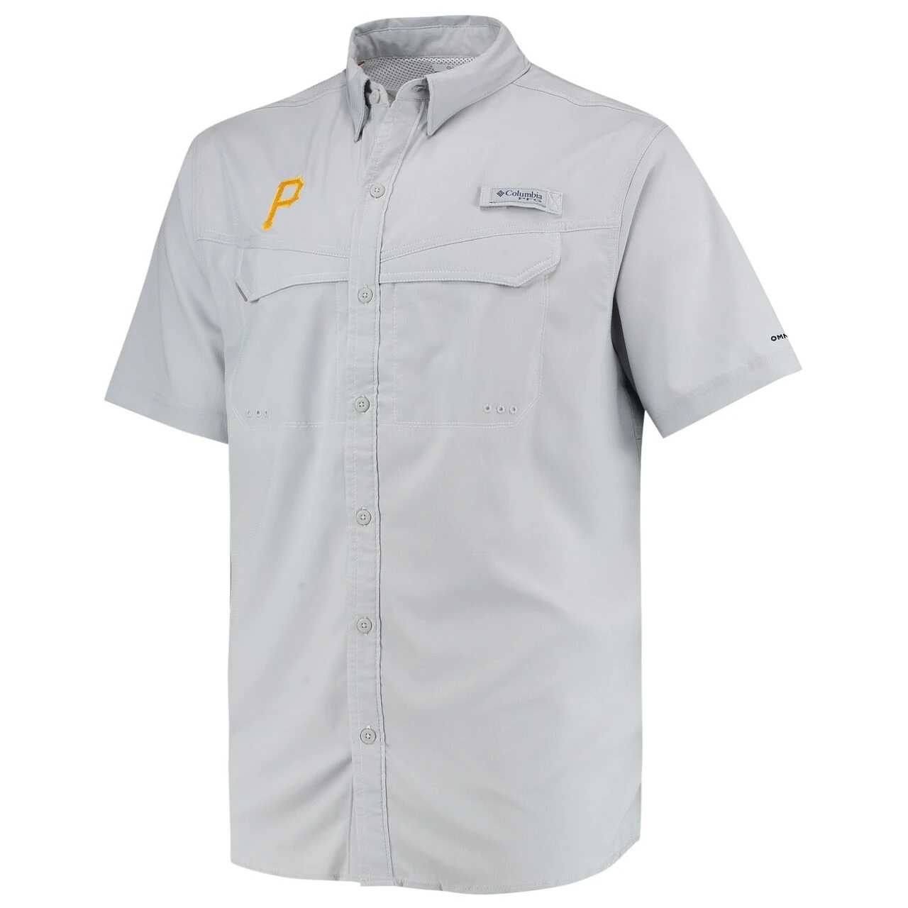 Men's Pittsburgh Pirates Columbia Gray Low Drag Offshort Omni-Shade Button-Up T-Shirt 4 Men's Pittsburgh Pirates Columbia Gray Low Drag Offshort Omni-Shade Button-Up T-Shirt - Image 2