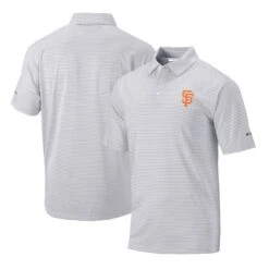 Men's San Francisco Giants Columbia Gray Golf Club Invite Omni-Wick Polo