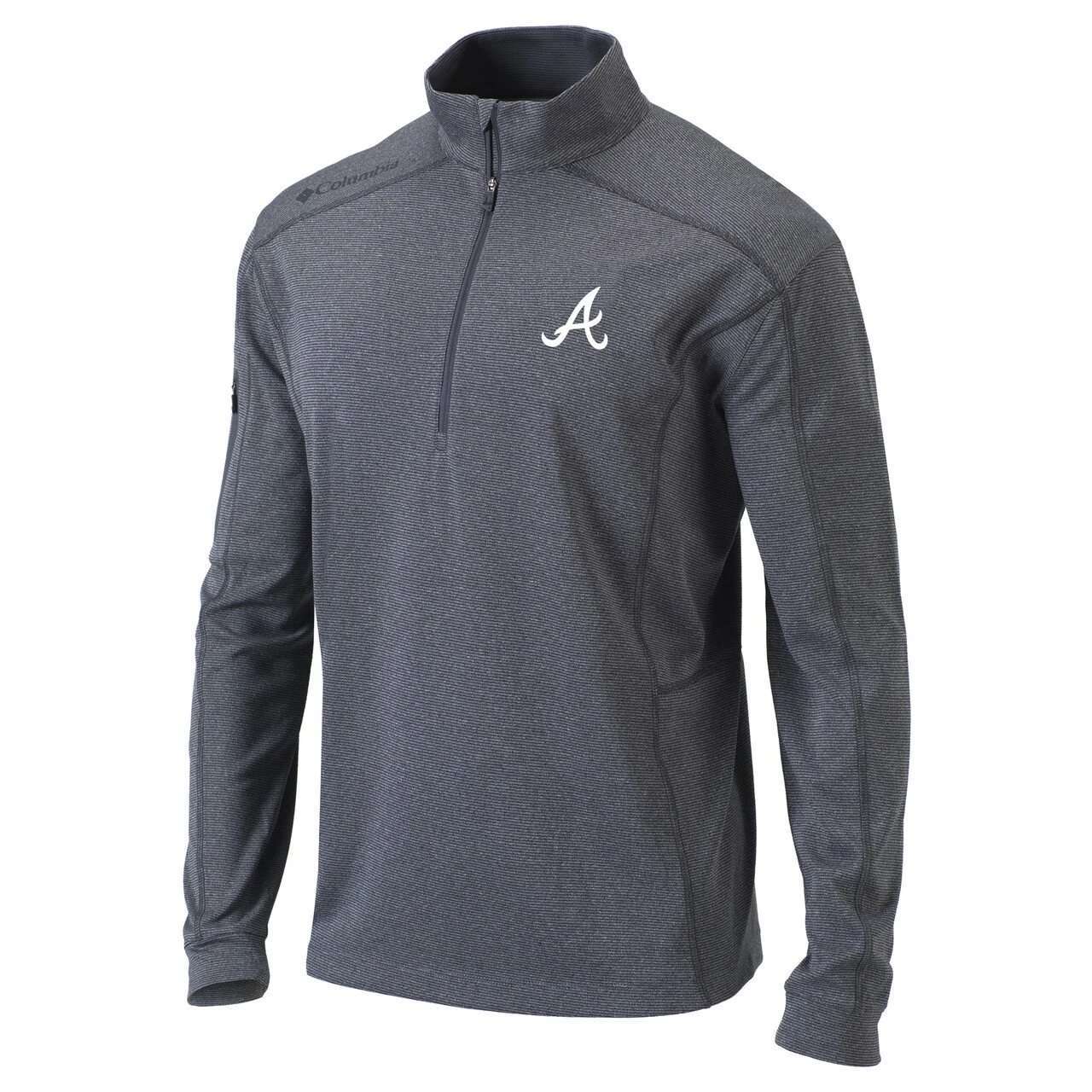 Men's Atlanta Braves Columbia Heather Gray Omni-Wick Shotgun Quarter-Zip Pullover Top 4 Men's Atlanta Braves Columbia Heather Gray Omni-Wick Shotgun Quarter-Zip Pullover Top - Image 2