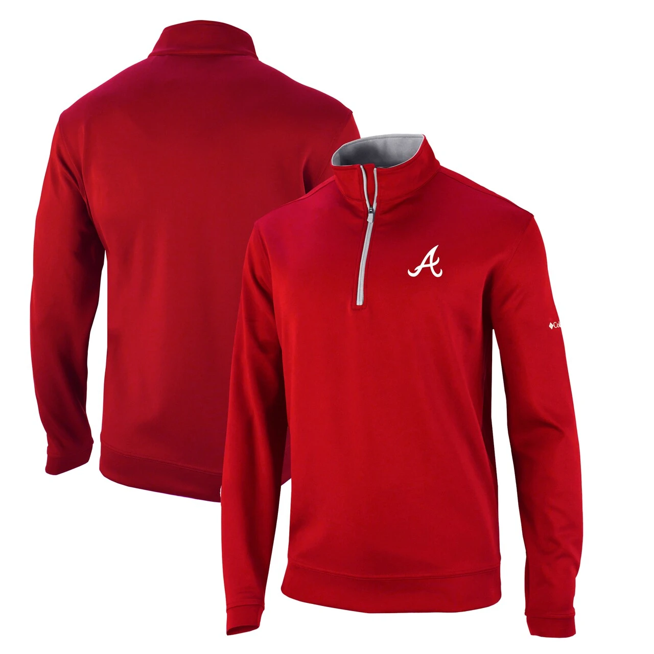 Men's Atlanta Braves Columbia Red Omni-Wick Wickhams Hills Half-Zip Pullover Top 3 Men's Atlanta Braves Columbia Red Omni-Wick Wickhams Hills Half-Zip Pullover Top