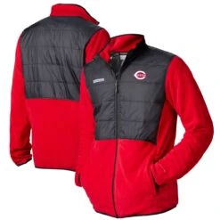 Men's Cincinnati Reds Columbia Red Basin Butte Fleece Full-Zip Jacket