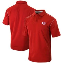 Men's Cincinnati Reds Columbia Red Omni-Wick Shotgun Polo
