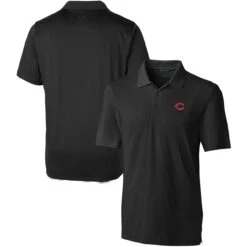 Men's Cincinnati Reds Cutter & Buck Black Forge Stretch Polo