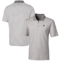 Men's Arizona Diamondbacks Cutter & Buck Gray Forge Tonal Stripe Stretch Polo