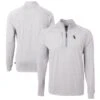 Men's Chicago White Sox Cutter & Buck Heather Gray Adapt Eco Knit Stretch Recycled Quarter-Zip Pullover Top