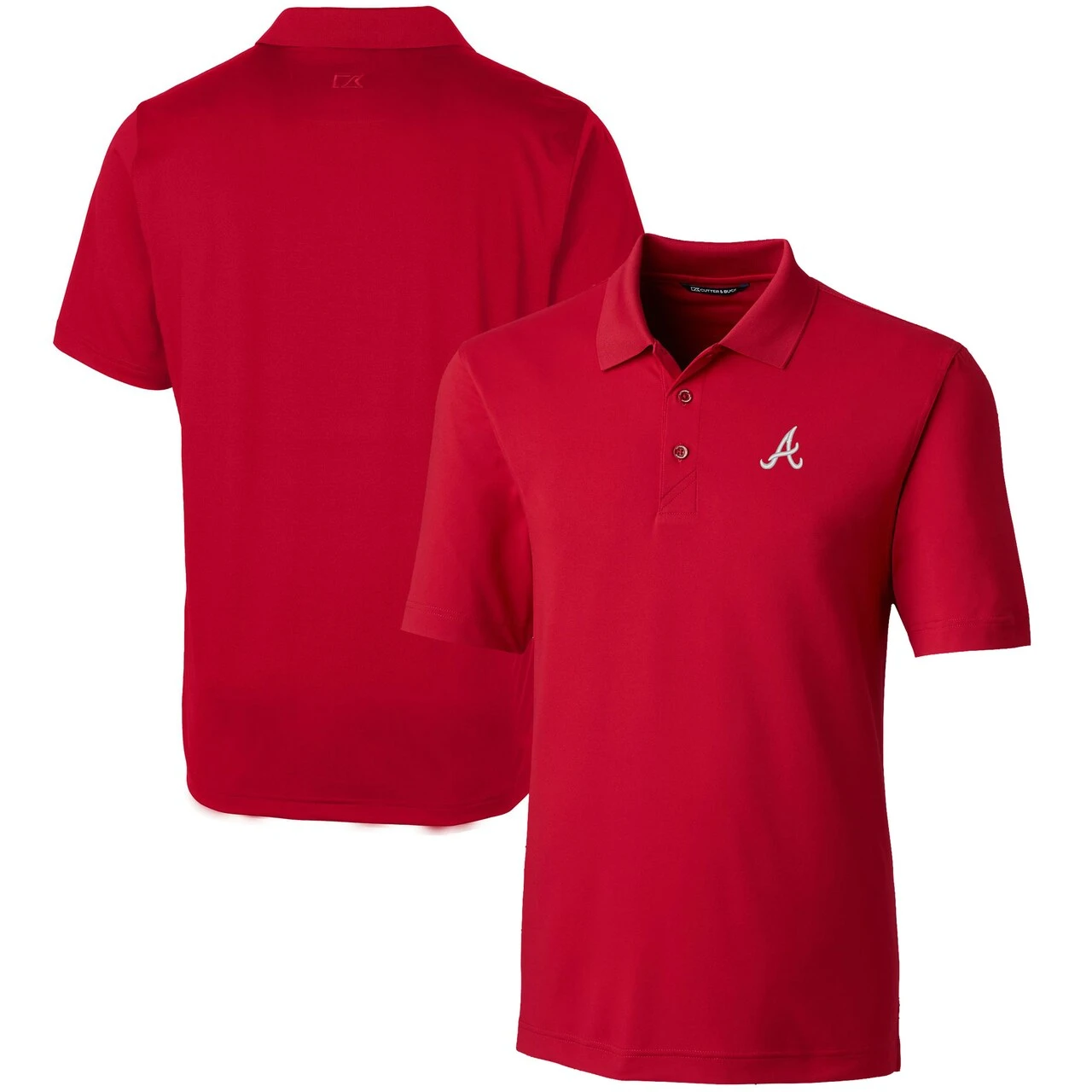 Men's Atlanta Braves Cutter & Buck Red Forge Stretch Polo 3 Men's Atlanta Braves Cutter & Buck Red Forge Stretch Polo